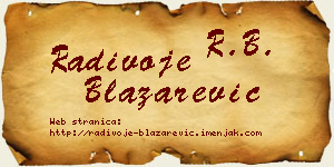 Radivoje Blažarević vizit kartica